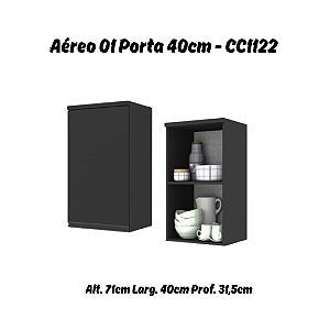 Aéreo 01 Porta 40cm - Ref. CC1122 - Onix - Linha DA CASA - Móveis Primavera