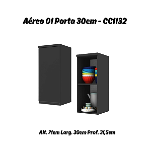 Aéreo 01 Porta 30cm - Ref. CC1132 - Onix - Linha DA CASA - Móveis Primavera