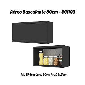 Aéreo 01 Porta Basculante 80cm - Ref. CC1103 - Onix - Linha DA CASA - Móveis Primavera