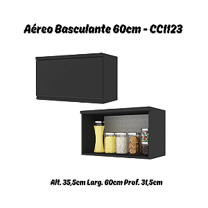 Aéreo 01 Porta Basculante 60cm - Ref. CC1123 - Onix - Linha DA CASA - Móveis Primavera