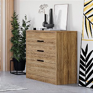 Cômoda 03 Gavetas 01 Gavetão - Ref. S824 - Nogueira - Kappesberg