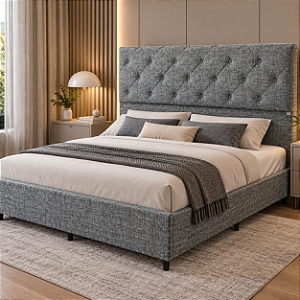 Cama Box com Cabeceira Hortênsia - Estofados Rincão