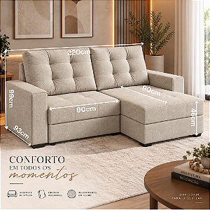 Sofá Retrátil Argo 220cm - Estofados Rincão