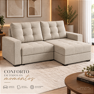 Sofá Retrátil Argo 220cm - Estofados Rincão