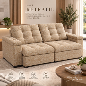 Sofá Retrátil e Reclinável EDGE 232cm - Estofados Rincão