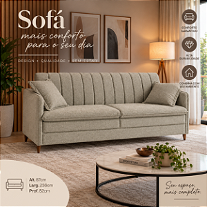 Sofá 04 Lugares Bolt 236cm - Estofados Rincão