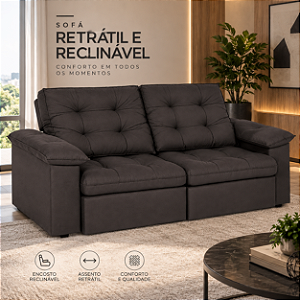 Sofá Retrátil e Reclinável Savana 200cm - Estofados Rincão