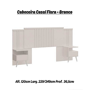 Cabeceira Casal Flora - 7226A - Branco - Móveis Castro