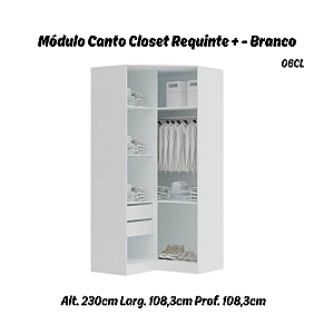 Módulo Canto Closet Linha Closet - 06CL - Branco - Móveis Castro