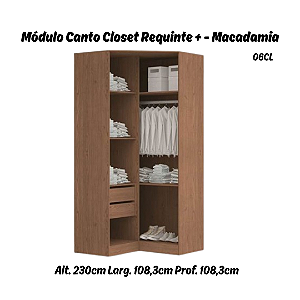 Módulo Canto Closet Linha Closet - 06CL - Macadâmia - Móveis Castro