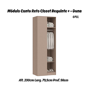 Módulo Canto Reto Linha Closet - 07CL - Duna - Móveis Castro