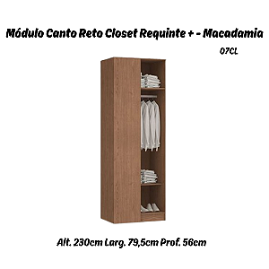 Módulo Canto Reto Linha Closet - 07CL - Macadâmia - Móveis Castro