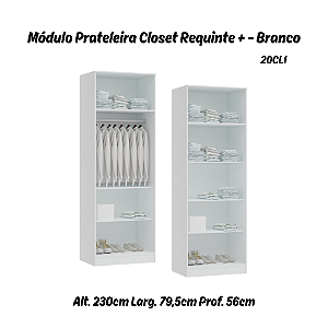 Módulo Prateleiras G Linha Closet - 20CL1 - Branco - Móveis Castro