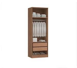 Módulo Gavetas + Cabideiro Linha Closet - 20CL - Macadâmia - Móveis Castro