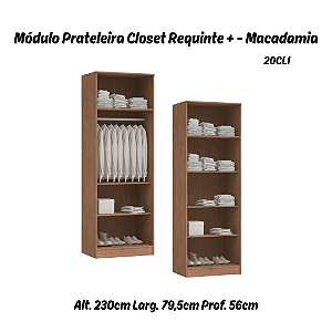 Módulo Prateleiras G Linha Closet - 20CL1 - Macadâmia - Móveis Castro
