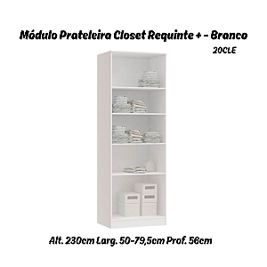 Módulo Prateleiras Editável Linha Closet - 20CLE - Branco - Móveis Castro