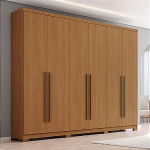 Roupeiro 06 Portas Jade - D345-214 - Cinamomo - Móveis Henn
