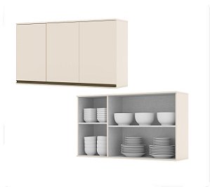 Aéreo 03 Portas 120cm - C56-139 - Off White - Linha Connect - Móveis Henn