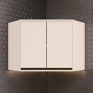 Aéreo 02 Portas Canto Oblíquo - C57-139 - Off White - Móveis Henn