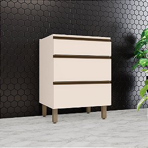 Balcão 03 Gavetas 60cm - C63-139 - Off White - Linha Connect - Móveis Henn