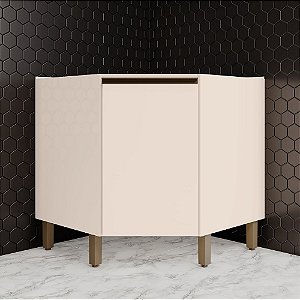 Balcão 01 Porta Canto Oblíquo - C67-139 - Off White - Linha Connect - Móveis Henn