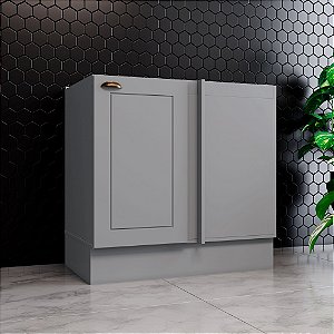 Balcão 01 Porta Canto Reto - C361-131 - Cinza - Linha Americana - Móveis Henn
