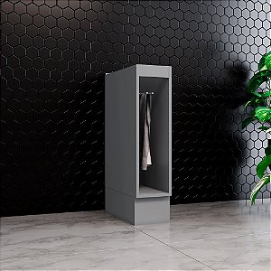 Balcão Nicho Toalheiro 20cm - C362-131 - Cinza - Linha Americana - Móveis Henn