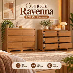 Cômoda Ravena - D737-214 - Cinamomo - Móveis Henn