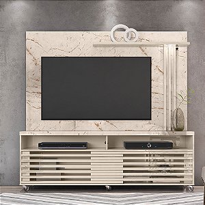 Composição Frizz Rack e Painel 1.8 - Calacata/Off White - Madetec