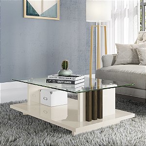 Mesa de Centro Frizz - Off White/Savana - Madetec