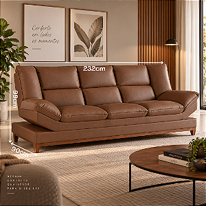 Sofá Azera 03 Lugares 232cm - Estofados Rincão