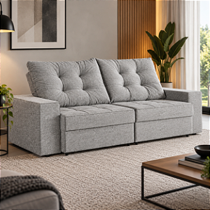 Sofá Retrátil e Reclinável Sandero 230cm - Estofados Rincão