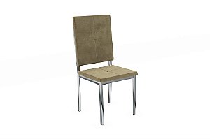 Par de Cadeiras Dalian - Ref. 2C126-CR - Estampa:A036 (Bege) Cromado - Kappesberg