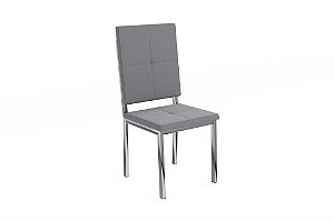 Par de Cadeiras Dalian - Ref. 2C126-CR - Estampa:A050 (Cinza) Cromado - Kappesberg