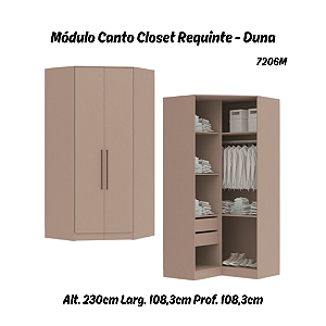 Modulo Canto Closet 02 Portas Requinte - 7206M - Duna - Móveis Castro