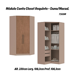 Modulo Canto Closet 02 Portas Requinte - 7206M - Duna/Macadamia - Móveis Castro