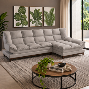 Sofá 03 lugares Azera com Chaise 316cm - Estofados Rincão