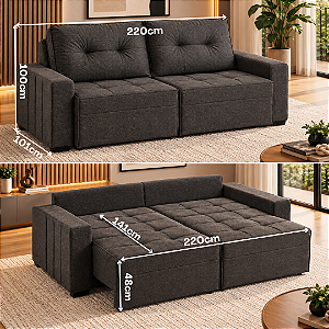 Sofá Cama Defender 220cm - Estofados Rincão