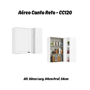Aéreo 01 Porta Canto Reto 100% MDF - Ref. CC120 - Branco - Linha Classy - Thb Móveis