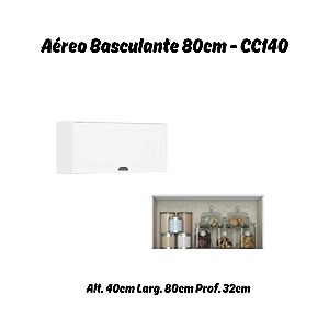 Aéreo 01 Porta Basculante 80cm 100% MDF - Ref. CC140 - Branco - Linha Classy - Thb Moveis