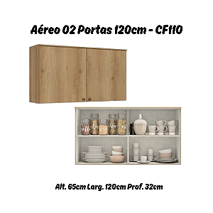 Aéreo 02 Portas 120cm - Ref. CF110 - Capuccino - Linha Finesse - Thb Móveis