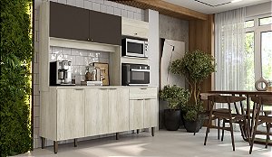 Cozinha Compacta Florida -  KCF110 - Bianco/Cacau - Thb Móveis