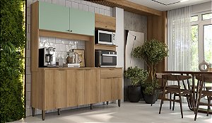 Cozinha Compacta Florida -  KCF100 - Capuccino/Menta - Thb Móveis