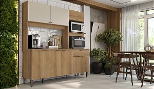 Cozinha Compacta Florida -  KCF102 - Capuccino/Off White - Thb Móveis