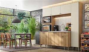 Cozinha Compacta Moderna - CM120 - Capuccino / Off White - Thb Moveis