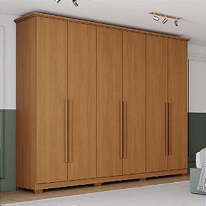 Roupeiro 06 Portas Leblon - D327-214 - Cinamomo - Moveis Henn