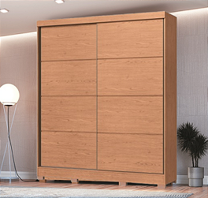Roupeiro 02 Portas de Correr Pontal 100% MDF - 0920M - Cedro - Moveis Castro