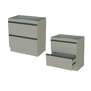 Balcão 02 Gavetas 80cm - CC10041 - Corda - Linha DA CASA - Móveis Primavera
