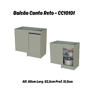 Balcão 01 Porta Canto Reto - Ref. CC10101 - Corda - Linha DA CASA - Móveis Primavera