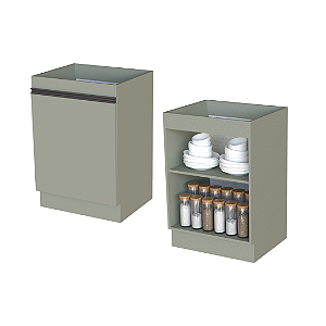 Balcão 01 Porta 60cm - CC10111 - Corda - Linha DA CASA - Móveis Primavera
